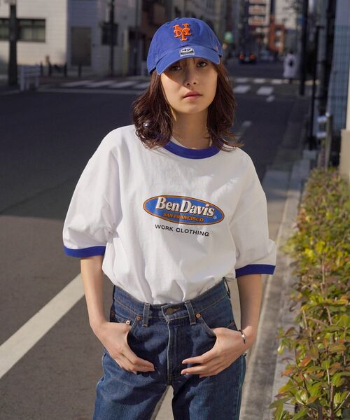 「BEN DAVIS」 半袖Tシャツ LARGE オフホワイト メンズ_画像3