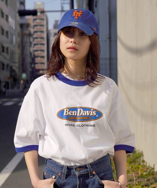 「BEN DAVIS」 半袖Tシャツ LARGE オフホワイト メンズ_画像5