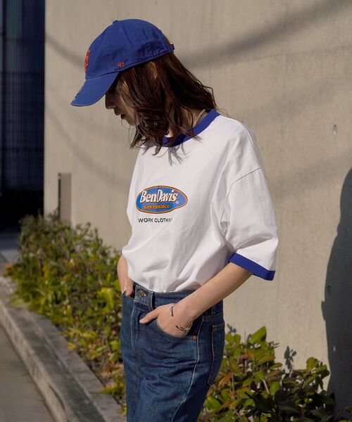 「BEN DAVIS」 半袖Tシャツ LARGE オフホワイト メンズ_画像6