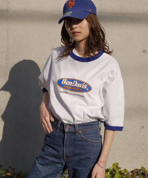 「BEN DAVIS」 半袖Tシャツ LARGE オフホワイト メンズ_画像9