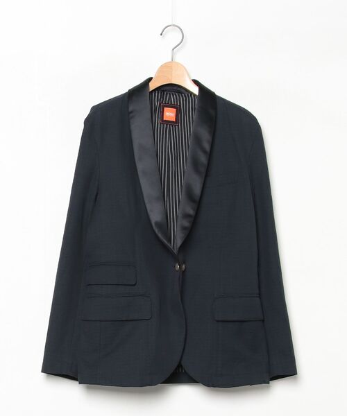 HUGO BOSS ヒューゴボス ジャケット ネイビー ノーカラージャケット HUGO BOSS（ヒューゴ・ボス） ジャケット - ネイビー メンズ