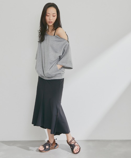 「NERGY」 スウェットカットソー FREE チャコールグレー レディース_画像5