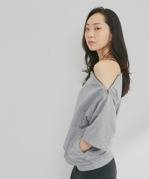 「NERGY」 スウェットカットソー FREE チャコールグレー レディース_画像6