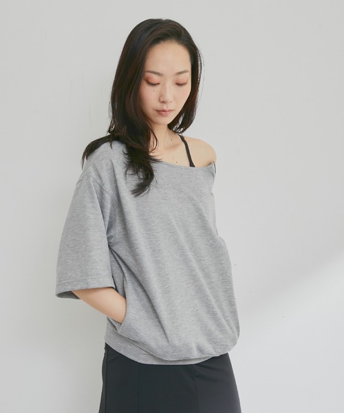 「NERGY」 スウェットカットソー FREE チャコールグレー レディース_画像7