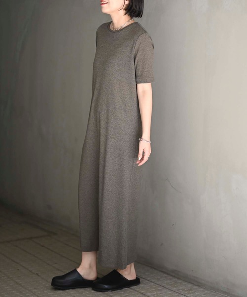 「＆HALF」 「noa-ge」Tシャツワンピース M ブラウン系その他 レディース_画像8