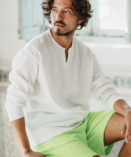 「felkod」 長袖Tシャツ L ホワイト×ピンク メンズ_画像2