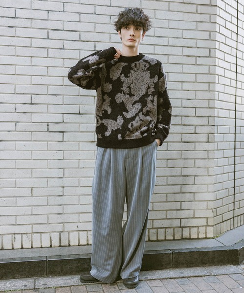 限界特価‼️ 極美品‼️ランバンコレクション ダマスク柄ニットプル