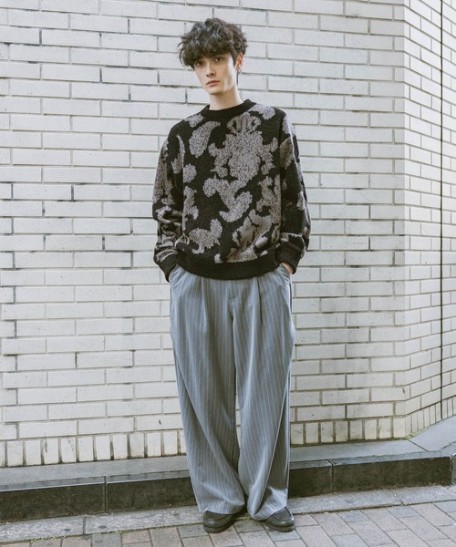 RAGEBLUE（レイジブルー） セーター ニット Damask Pattern Jacquard