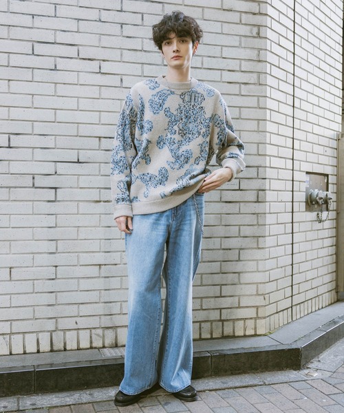 RAGEBLUE（レイジブルー） セーター ニット Damask Pattern Jacquard