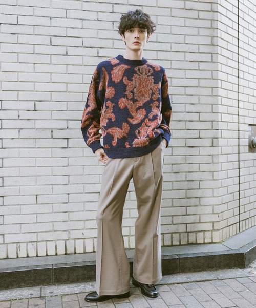 RAGEBLUE（レイジブルー） セーター ニット Damask Pattern Jacquard