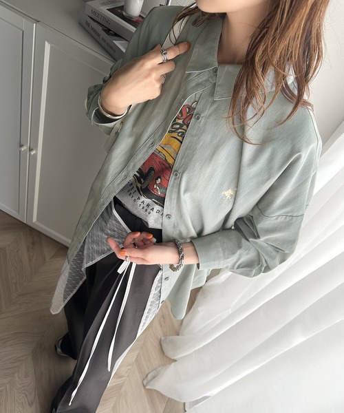 「classicalelf」 長袖シャツ LARGE ブラウン レディース_画像5