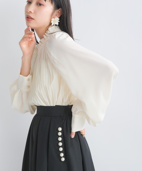 「PICCIN」 長袖ブラウス M ネイビー レディース_画像2