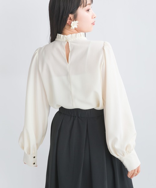 「PICCIN」 長袖ブラウス M ネイビー レディース_画像3