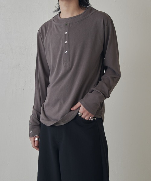 Lui's（ルイス） tシャツ レイヤードヘンリーネックロングスリーブT