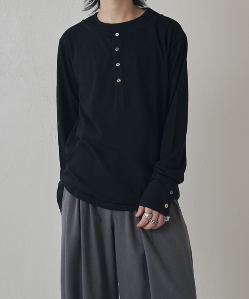 Lui's（ルイス） tシャツ レイヤードヘンリーネックロングスリーブT