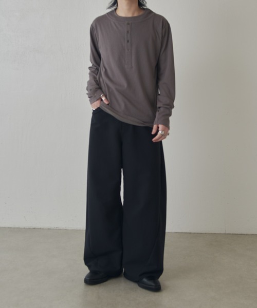 Lui's（ルイス） tシャツ レイヤードヘンリーネックロングスリーブT