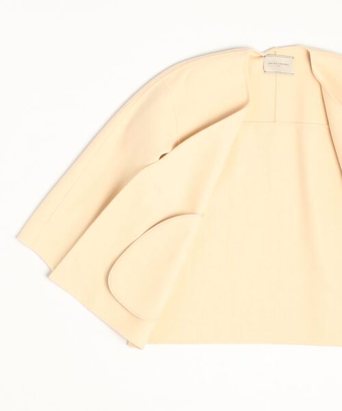 「UNITED ARROWS」 ノーカラーコート 36 ナチュラル レディース_画像3