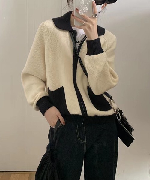 「HALEY PESCA」 ニットカーディガン FREE ホワイト レディース_画像5