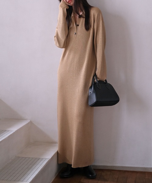 AKTE（アクテ） ワンピース ポロニットロングドレス : ZOZOTOWN Yahoo