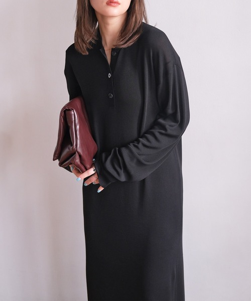AKTE（アクテ） ワンピース ポロニットロングドレス : ZOZOTOWN Yahoo