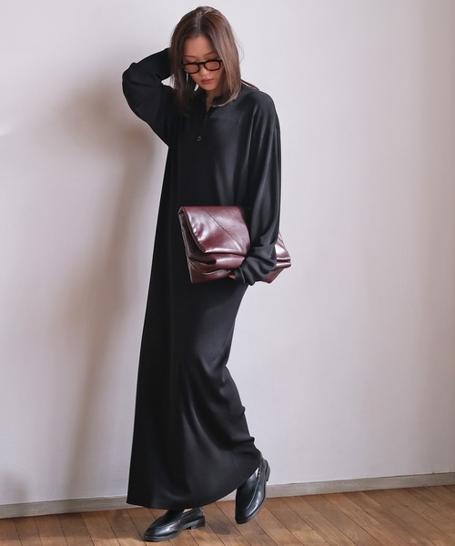 AKTE（アクテ） ワンピース ポロニットロングドレス : ZOZOTOWN Yahoo