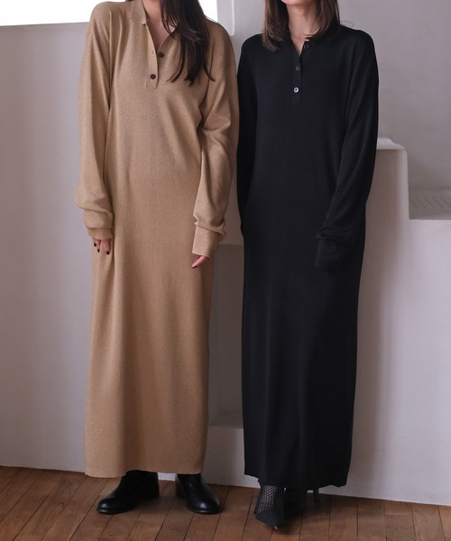 AKTE（アクテ） ワンピース ポロニットロングドレス : ZOZOTOWN Yahoo