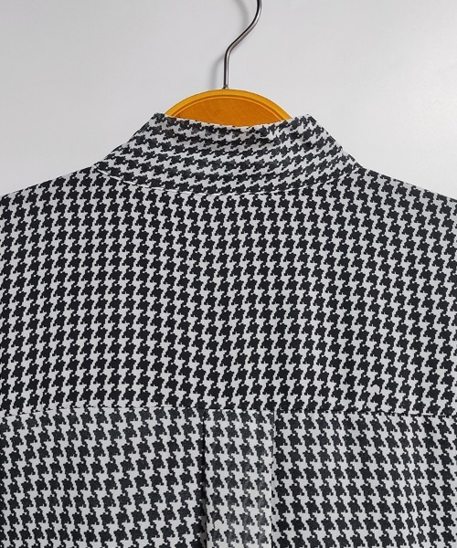 ブラウス シャツ 千鳥格子柄×ボウタイ付きブラウス レディース