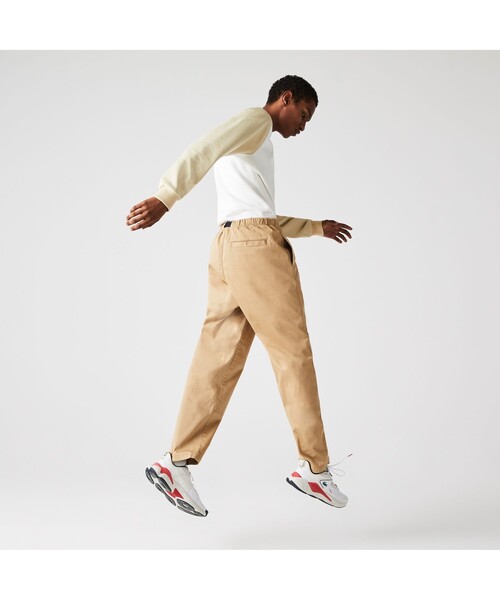 「LACOSTE L!VE」 チノパンツ X-SMALL ベージュ メンズ_画像3