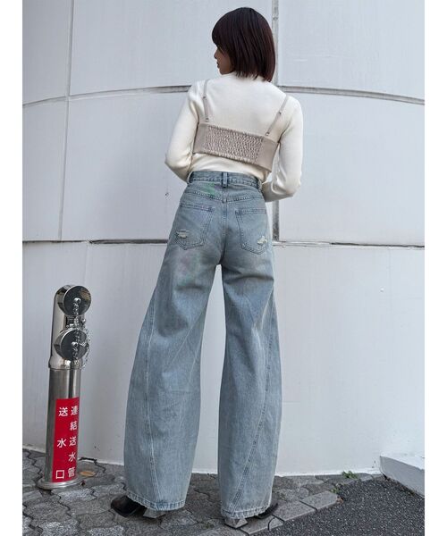 MURUA（ムルーア） ワイドパンツ ジーンズ デニム デニムパンツ バレル