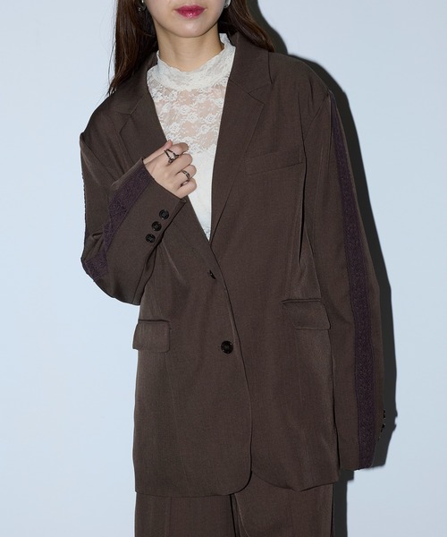 「MAISON BREEZE reveur」 テーラードジャケット M ブラウン レディース_画像8