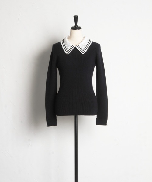 「tocco closet」 長袖ニット M ブラック レディース_画像2