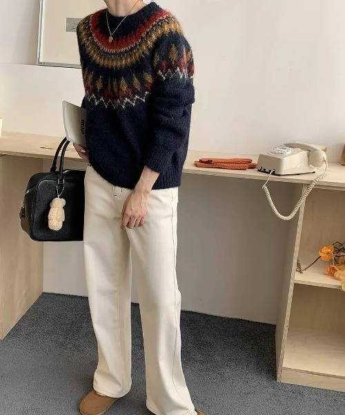「LADY LIKE」 長袖ニット M ネイビー レディース_画像4