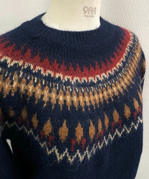 「LADY LIKE」 長袖ニット M ネイビー レディース_画像6