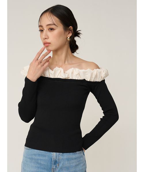 【新品未使用】SNIDEL バルーンスリーブニット SNIDEL（スナイデル） 【SALE50%OFF】【即納】 トップス 24秋冬 ホット