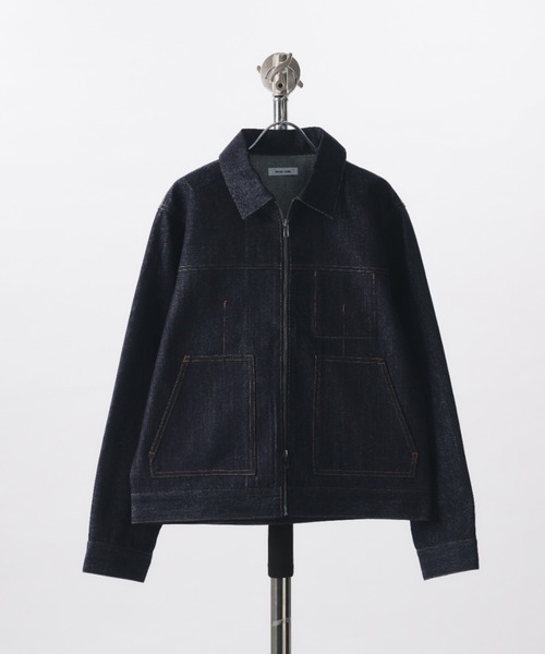 Adoon plain ブルゾン アウター RIGID DENIM DOUBLE-ZIP BLOUSON