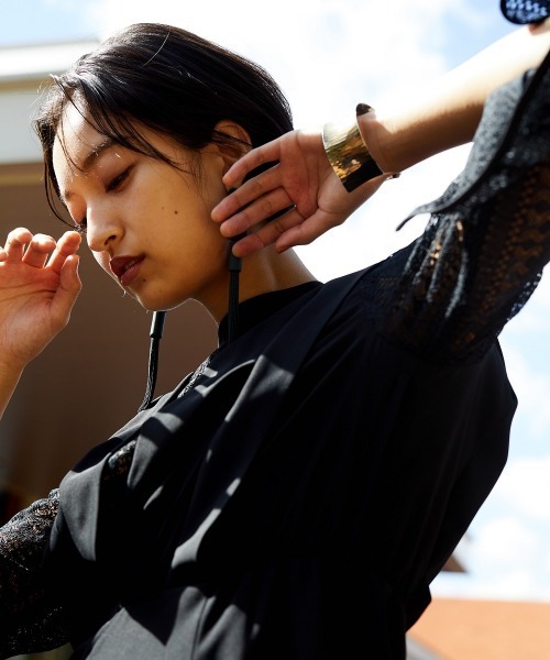 「Callarus」 長袖ワンピース L ネイビー レディース_画像5