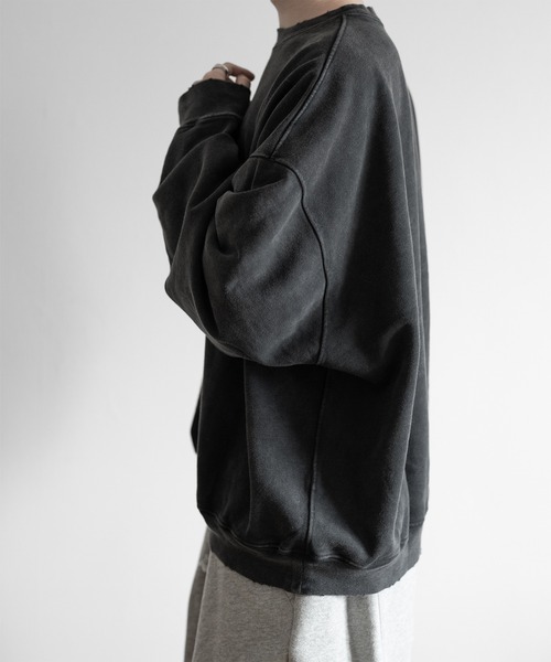 「RUUBON」 スウェットカットソー M ダークグレー メンズ_画像9