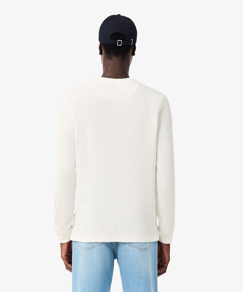 【新品タグ付】ラコステ ヘンリーネック Tシャツ L 白 スリムフィット　728 LACOSTE（ラコステ） ヘンリーネック tシャツ ストレッチ ヘンリー
