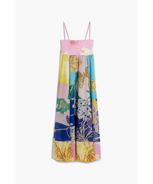 Desigual（デシグアル） ワンピース ボタニカルパネルキャミミディ 