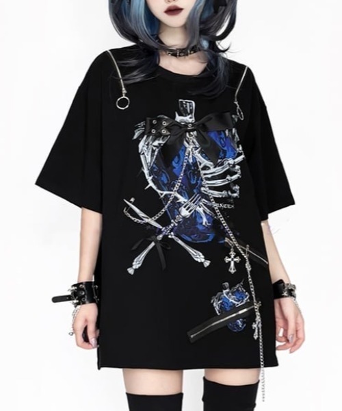 tシャツ A'GEM/9 × .kom 「AOSPACE/アオスペース」イチゴモチーフジップカット半袖Tシャツ レディース メンズの画像