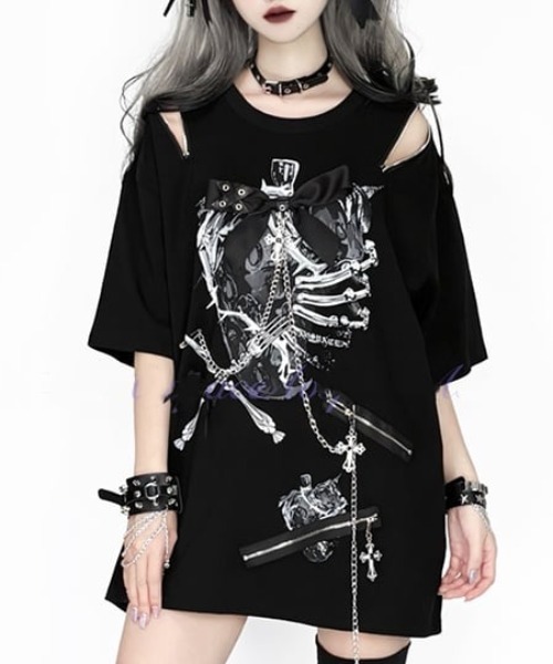 tシャツ A'GEM/9 × .kom 「AOSPACE/アオスペース」イチゴモチーフジップカット半袖Tシャツ レディース メンズの画像