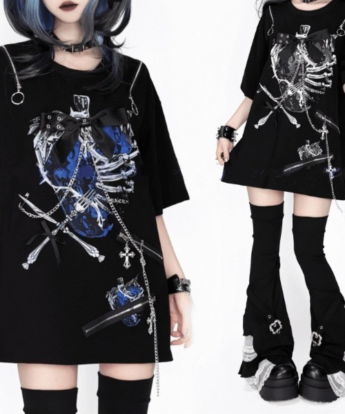 tシャツ A'GEM/9 × .kom 「AOSPACE/アオスペース」イチゴモチーフジップカット半袖Tシャツ レディース メンズの画像