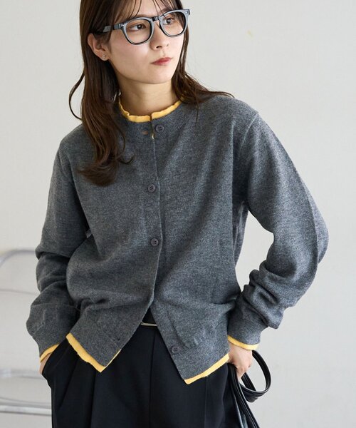 「DISCOAT」 ニットカーディガン MEDIUM グレー レディース_画像4