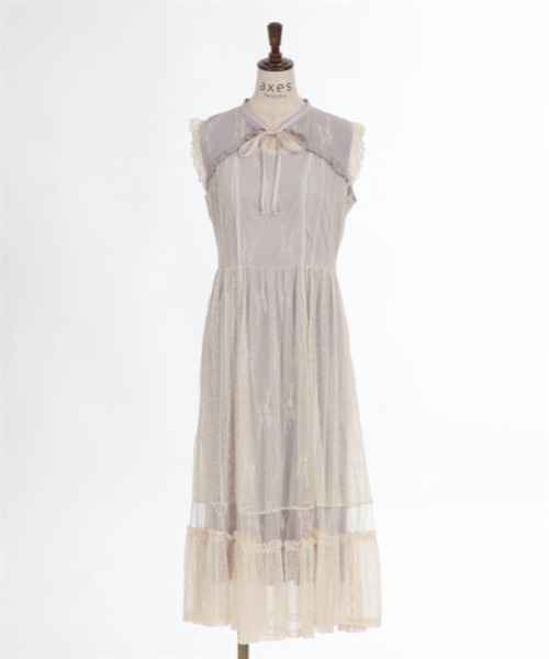 「axes femme」 ノースリーブワンピース MEDIUM グレー レディース_画像4