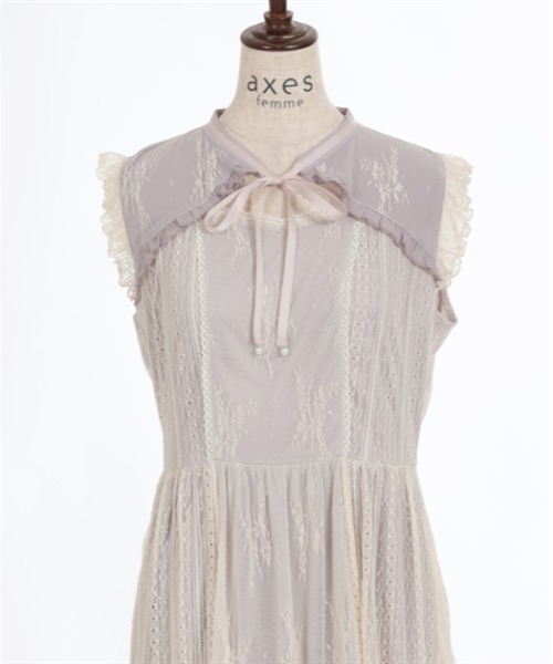 「axes femme」 ノースリーブワンピース MEDIUM グレー レディース_画像7