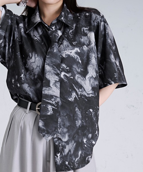 「Ellno Loset」 半袖シャツ MEDIUM オフホワイト メンズ_画像8