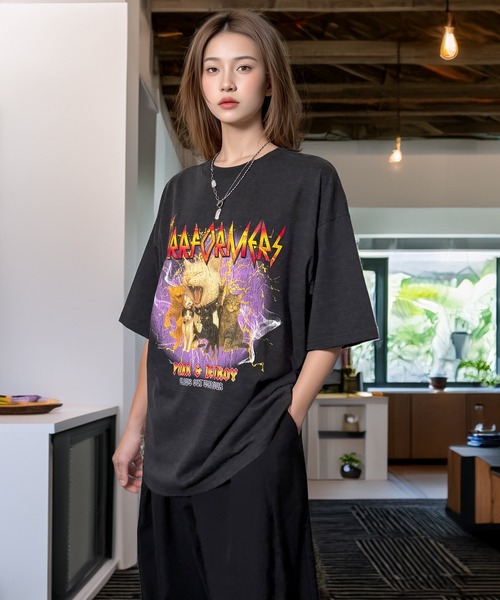 Candlestick tシャツ キャット ツアー グラフィック オーバーサイズ