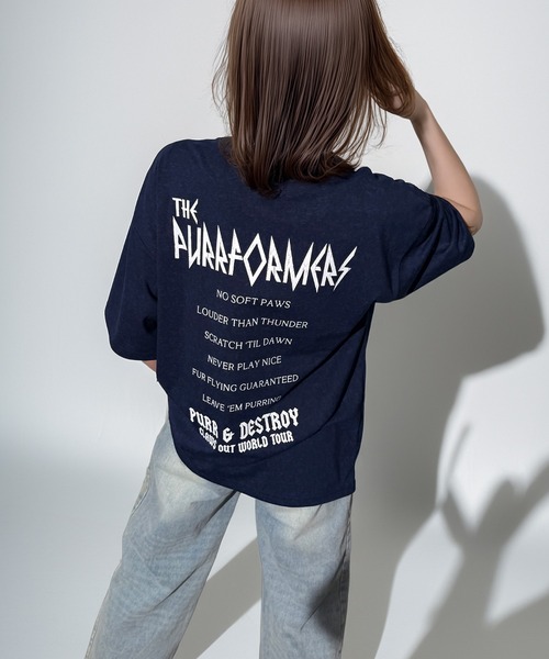 Candlestick tシャツ キャット ツアー グラフィック オーバーサイズ