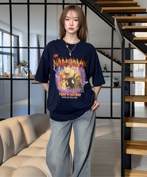 Candlestick tシャツ キャット ツアー グラフィック オーバーサイズ