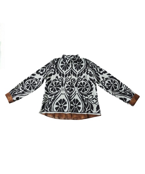 「antiqua」 長袖シャツ ONESIZE ブラックミックス レディース_画像4